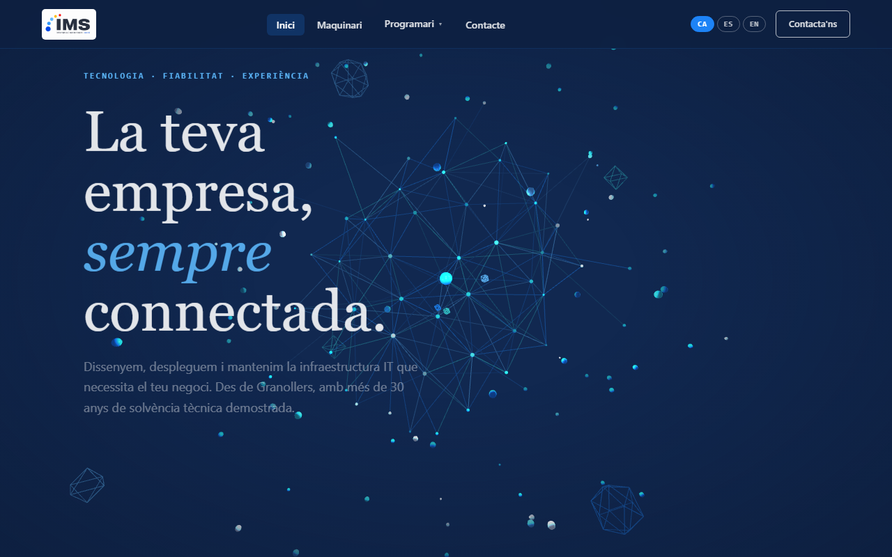 Vista previa de la web corporativa IMS